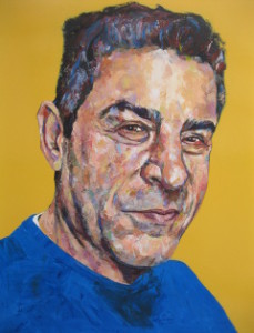 John B, Oil/mixed media on canvas